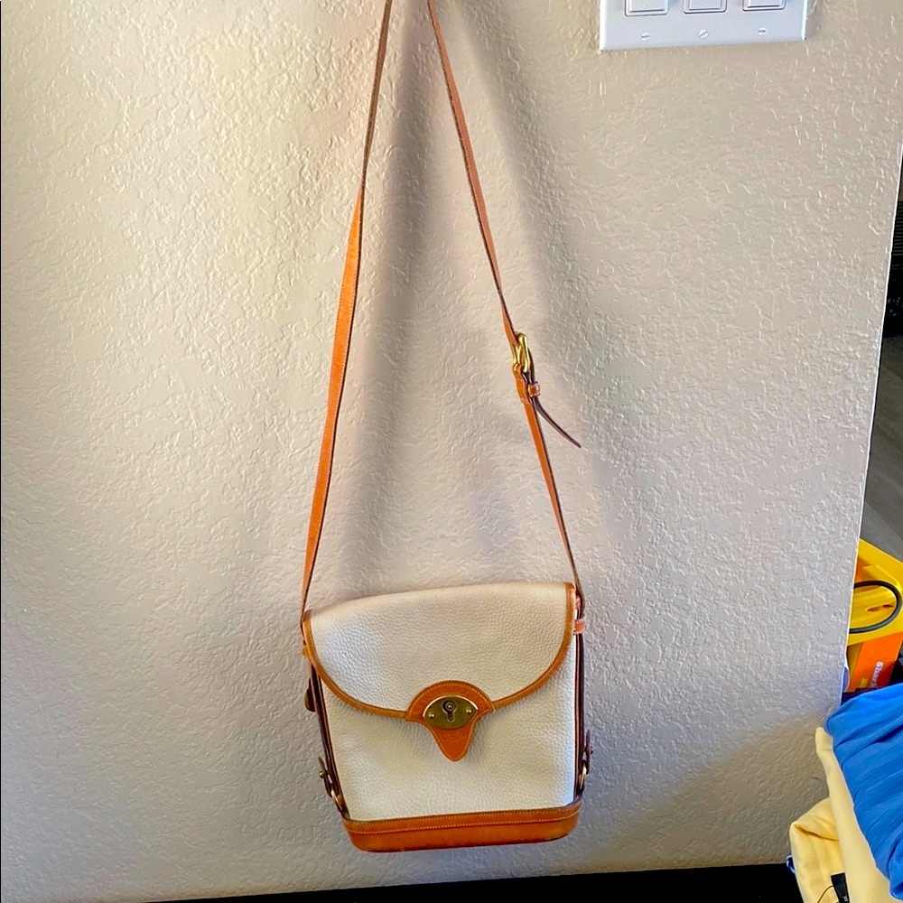 Dooney & Bourke Tan and Cream Crossbody Bag with Classic Design